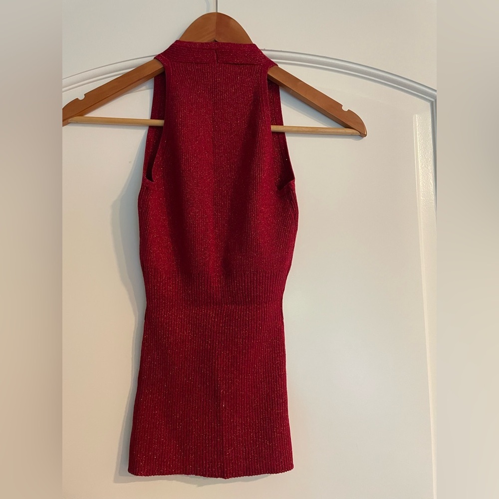 I.N.C. Metallic Ribbed Cardigan - Red - Picture 6 of 6